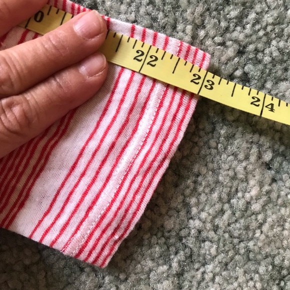BANANA REPUBLIC Cream and Pinkish-Coral Striped Tee, Long Sleeve - Picture 9 of 10